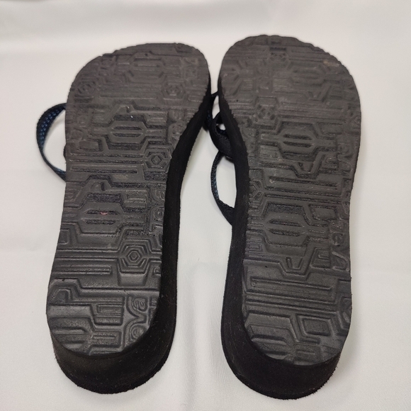 TEVA Mush Mandalyn Wedge Ola 2 Slip On Black Blue Women's Sandals Size 11 - Picture 9 of 10
